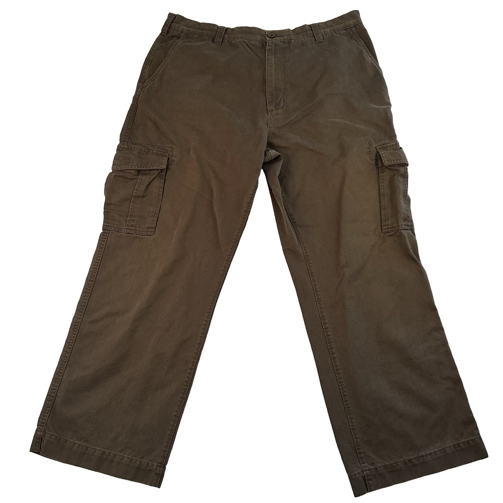 Consensus Men's Pants 38x30 Brown Classic Chino Cargo Pockets Casual Utility‎